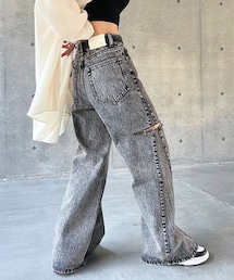 PAGEBOY | フルワイドダメージデニム(パンツ)