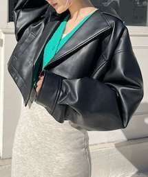 PAGEBOY | エコレザーショートライダース(ジャケット/アウター)