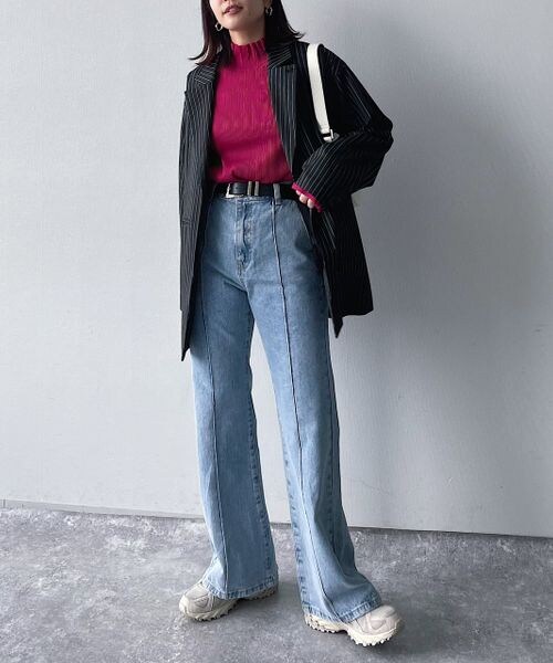 PAGEBOY（ページボーイ）の「リップルプリーツフレアスリーブ（トップス・オフホワイト05/ブラック09/ピンク25/ブルー86・F）」の10枚目の写真