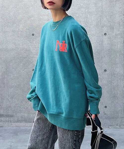 PAGEBOY（ページボーイ）の「クラックカレッジBIGスウェット（トップス・ブラック09/オートミール50/ターコイズ79・F）」の3枚目の写真