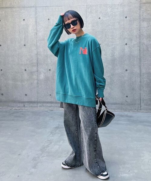 PAGEBOY（ページボーイ）の「クラックカレッジBIGスウェット（トップス・ブラック09/オートミール50/ターコイズ79・F）」の20枚目の写真