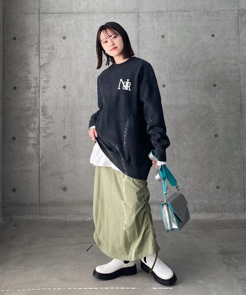 PAGEBOY（ページボーイ）の「クラックカレッジBIGスウェット（トップス・ブラック09/オートミール50/ターコイズ79・F）」の7枚目の写真