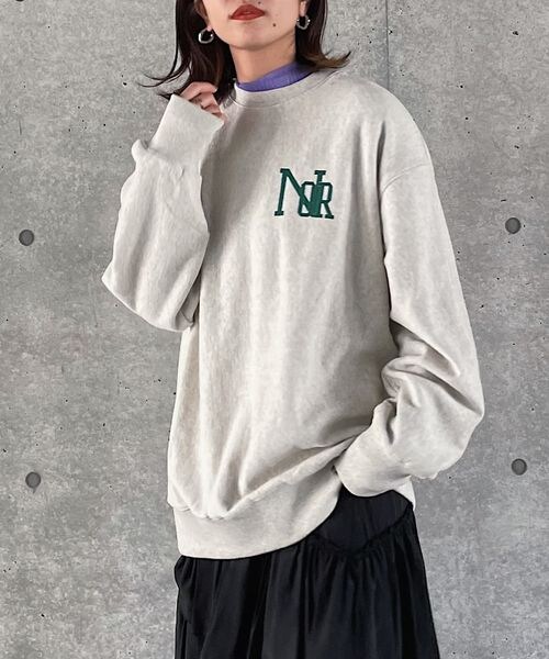 PAGEBOY（ページボーイ）の「クラックカレッジBIGスウェット（トップス・ブラック09/オートミール50/ターコイズ79・F）」の12枚目の写真