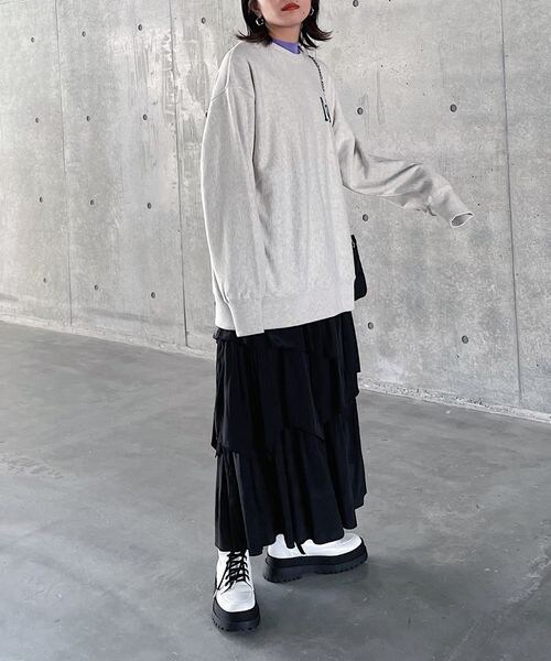 PAGEBOY（ページボーイ）の「クラックカレッジBIGスウェット（トップス・ブラック09/オートミール50/ターコイズ79・F）」の13枚目の写真