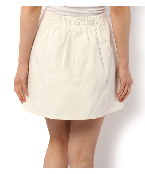 PAGEBOY（ページボーイ）の「フロントボタン台形スカート（スカート・レディース・オフホワイト/オフホワイト系/カーキ/インディゴ）」の5枚目の写真