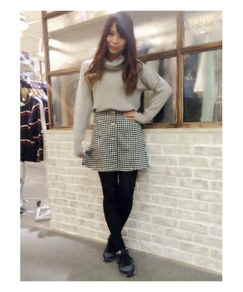 PAGEBOY（ページボーイ）の「フロントボタン台形スカート（スカート・レディース・オフホワイト/オフホワイト系/カーキ/インディゴ）」の12枚目の写真