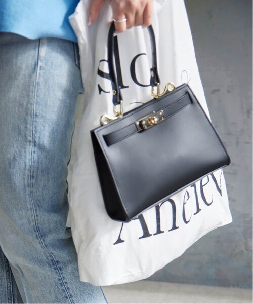 SLOBE IENAスクエアボストンバッグ、AULENTTIストラップ、パール 気強い