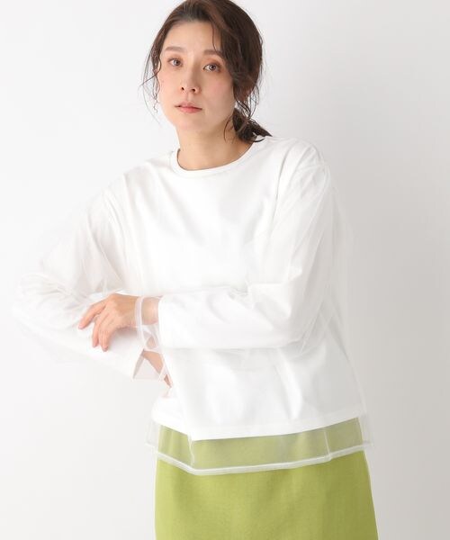 LEPSIM（レプシィム）の「チュールカサネプルオーバー（トップス・レディース・オフホワイト05/グレー15/イエロー62・FREE SIZE）」の4枚目の写真