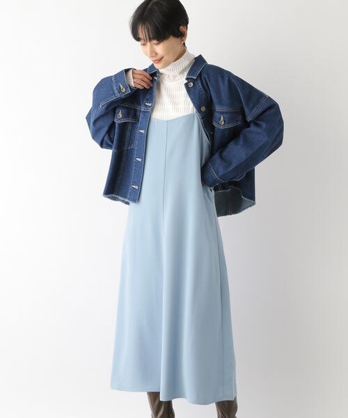 LEPSIM（レプシィム）の「ハイウエストセミフレアキャミワンピース（ワンピース/ドレス・ブラック09/グレージュ13/ブルー82・FREE SIZE）」の2枚目の写真