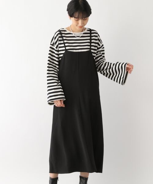 LEPSIM（レプシィム）の「ハイウエストセミフレアキャミワンピース（ワンピース/ドレス・ブラック09/グレージュ13/ブルー82・FREE SIZE）」の4枚目の写真