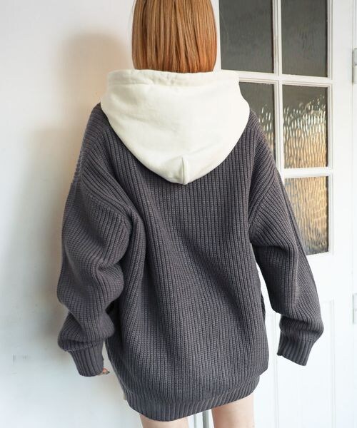 PAGEBOY（ページボーイ）の「サガラシシュウロゴカーデ（トップス・レディース・チャコール18/クリーム52/イエロー65/ライトブルー82・FREE）」の7枚目の写真