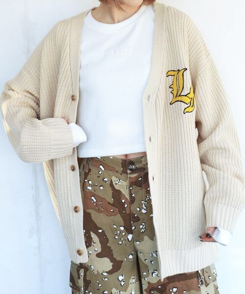 PAGEBOY（ページボーイ）の「サガラシシュウロゴカーデ（トップス・レディース・チャコール18/クリーム52/イエロー65/ライトブルー82・FREE）」の17枚目の写真