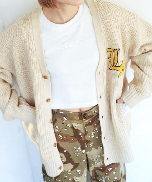 PAGEBOY（ページボーイ）の「サガラシシュウロゴカーデ（トップス・レディース・チャコール18/クリーム52/イエロー65/ライトブルー82・FREE）」の16枚目の写真