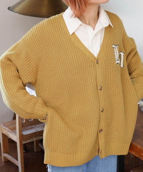 PAGEBOY（ページボーイ）の「サガラシシュウロゴカーデ（トップス・レディース・チャコール18/クリーム52/イエロー65/ライトブルー82・FREE）」の22枚目の写真