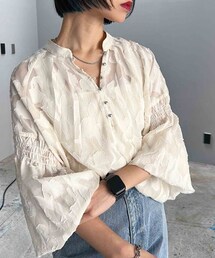 PAGEBOY | ソフトレースジャガードブラウス(トップス)