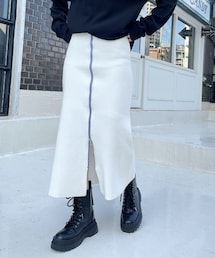 PAGEBOY | ZIPスリットニットスカート(スカート)