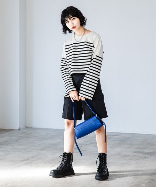 PAGEBOY（ページボーイ）の「パネルボーダーショートロンT（トップス・レディース・ブラック09/ピンク25/ラベンダー92・F）」の7枚目の写真