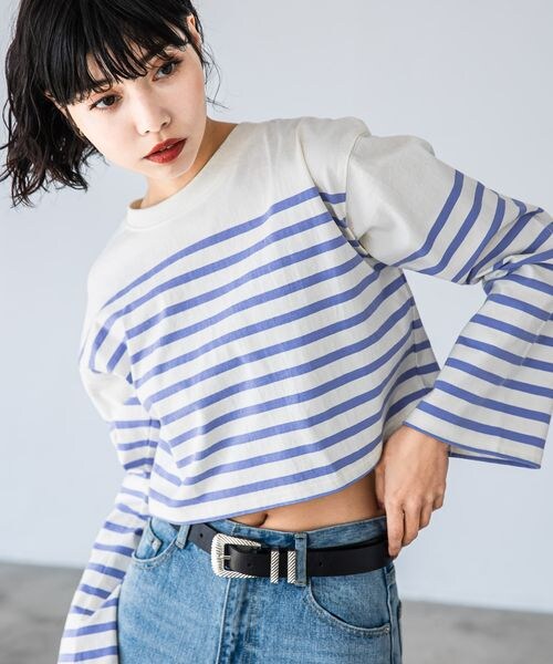 PAGEBOY（ページボーイ）の「パネルボーダーショートロンT（トップス・レディース・ブラック09/ピンク25/ラベンダー92・F）」の10枚目の写真