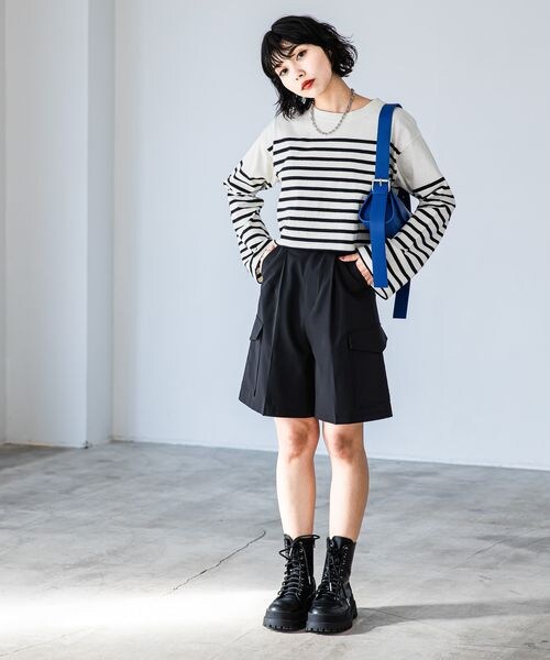 PAGEBOY（ページボーイ）の「パネルボーダーショートロンT（トップス・レディース・ブラック09/ピンク25/ラベンダー92・F）」の6枚目の写真