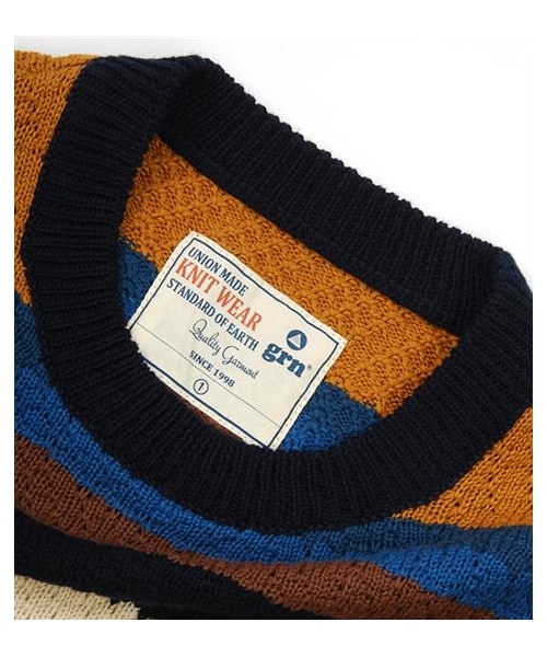 grn(ジーアールエヌ)の「多彩橫紋針織上衣(その他・メンズ・咖啡/藍・S/M)」の5枚目の写真