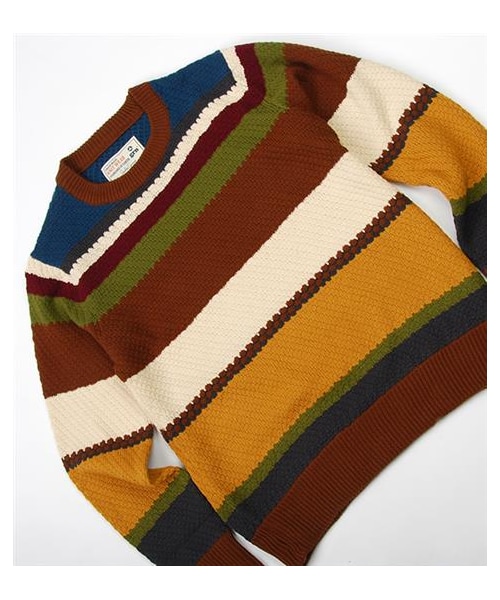 grn(ジーアールエヌ)の「多彩橫紋針織上衣(その他・メンズ・咖啡/藍・S/M)」の3枚目の写真