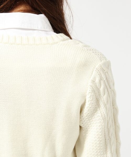 LOWRYS FARM（ローリーズファーム）の「５ゲージケーブルプルオーバーロングスリーブ（トップス・レディース・オフ/グレー/レッド/ネイビー・Ｍ/Ｌ）」の12枚目の写真