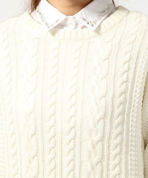 LOWRYS FARM（ローリーズファーム）の「５ゲージケーブルプルオーバーロングスリーブ（トップス・レディース・オフ/グレー/レッド/ネイビー・Ｍ/Ｌ）」の8枚目の写真