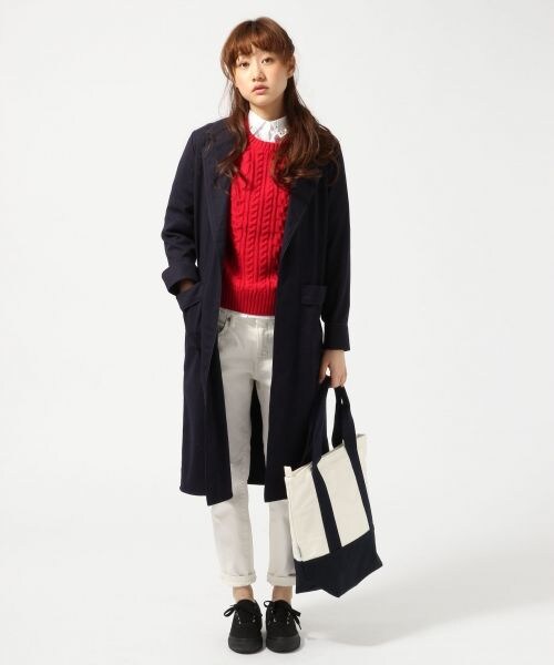 LOWRYS FARM（ローリーズファーム）の「５ゲージケーブルプルオーバーロングスリーブ（トップス・レディース・オフ/グレー/レッド/ネイビー・Ｍ/Ｌ）」の7枚目の写真