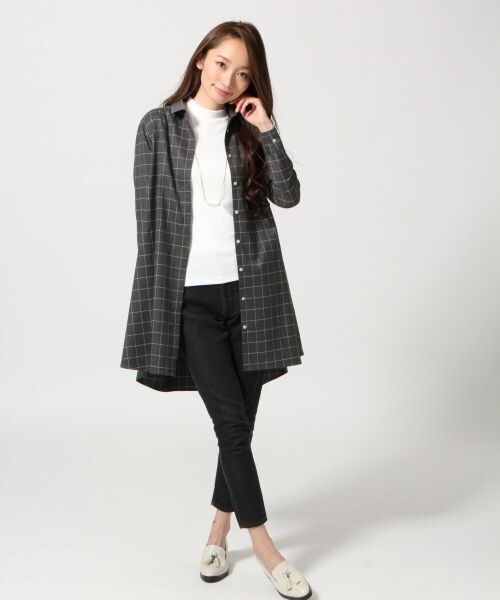 HARE(ハレ)の「チェックフレアシャツワンピース(ワンピース/ドレス・レディース・オフホワイト/ブラック/グレー・FREE)」の14枚目の写真