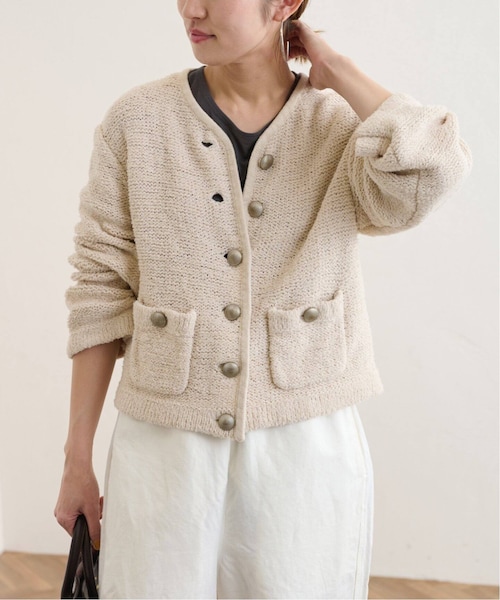 【新品未使用タグ付】 フレームワーク ファンシャーン ニットジャケット FRAMeWORK（フレームワーク）の「ファンシーヤーンニット