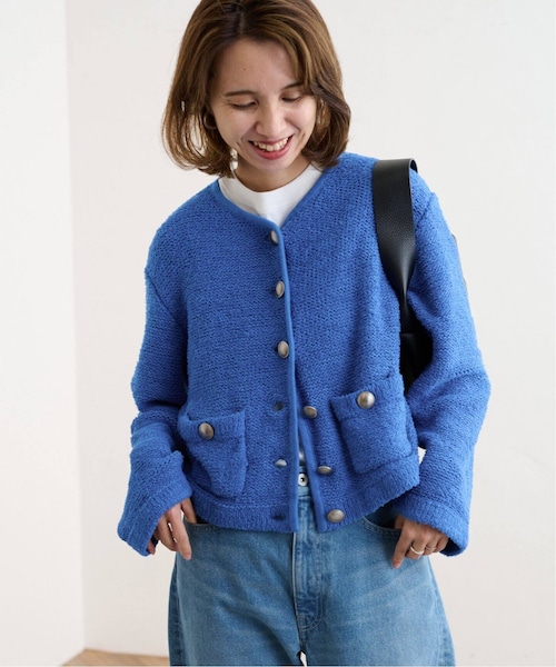 【新品未使用タグ付】 フレームワーク ファンシャーン ニットジャケット FRAMeWORK（フレームワーク）の「ファンシーヤーンニットジャケット