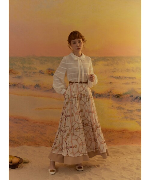 Marjorie（マージョリー）の「第六章節，滿版鎖鏈圖騰拼色長裙（スカート・レディース・印花卡・S/M）」の5枚目の写真