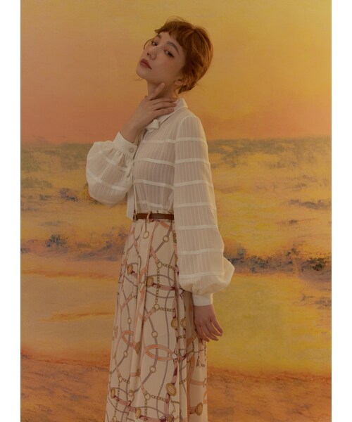 Marjorie（マージョリー）の「第六章節，滿版鎖鏈圖騰拼色長裙（スカート・レディース・印花卡・S/M）」の6枚目の写真