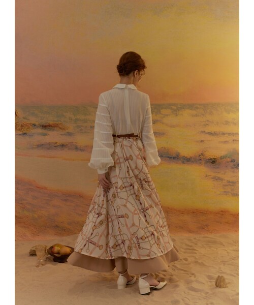 Marjorie（マージョリー）の「第六章節，滿版鎖鏈圖騰拼色長裙（スカート・レディース・印花卡・S/M）」の7枚目の写真