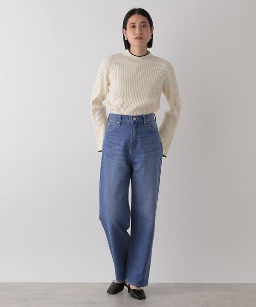 LOWRYS FARM（ローリーズファーム）の「ＣＯＮＥストレートデニムパンツ（パンツ・レディース・リメイク10/ブルー85/ネイビー88・M/L）」の5枚目の写真