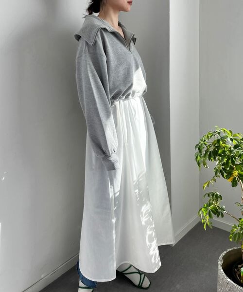 LOWRYS FARM（ローリーズファーム）の「ZIPスウェット&キャミワンピース（ワンピース/ドレス・レディース・アイボリー08/ブラック09/グレー15/グリーン75・F）」の9枚目の写真