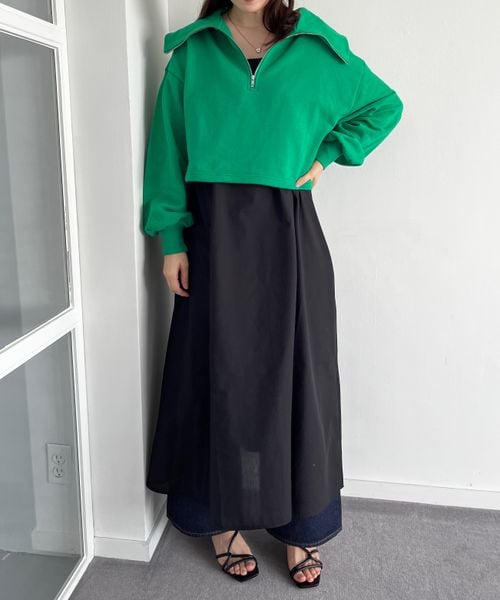 LOWRYS FARM（ローリーズファーム）の「ZIPスウェット&キャミワンピース（ワンピース/ドレス・レディース・アイボリー08/ブラック09/グレー15/グリーン75・F）」の12枚目の写真