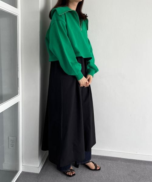 LOWRYS FARM（ローリーズファーム）の「ZIPスウェット&キャミワンピース（ワンピース/ドレス・レディース・アイボリー08/ブラック09/グレー15/グリーン75・F）」の2枚目の写真