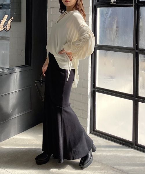 PAGEBOY（ページボーイ）の「スエットマーメイドスカート（スカート・レディース・ブラック09/オートミール50/ミント81・F）」の7枚目の写真