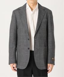 EDIFICE／ロロピアーナ バスケット3ボタンジャケット／ネイビー／サイズ44 EDIFICE（エディフィス）の「【Loro Piana / ロロピアーナ】カスリ織り