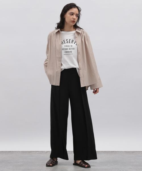 LAKOLE（ラコレ）の「スーパーワイドタックパンツ（パンツ・レディース・グレージュ(14)/ブラック(19)/グリーン(70)・S/M）」の11枚目の写真