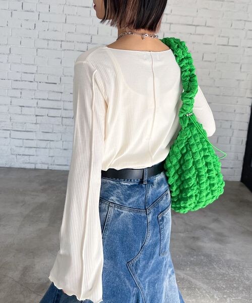 PAGEBOY(ページボーイ)の「スクエアジャガードショルダーバッグ(バッグ・レディース・オフホワイト05/ブラック09/グリーン75・F)」の9枚目の写真