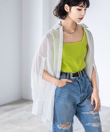 PAGEBOY | サテンシアーストライプシャツ(トップス)