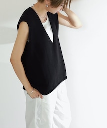 VERMEIL par iena（ヴェルメイユパーイエナ）の「《予約》【INSCRIRE/アンスクリア】Cotton V Neck No Sleeve Knit（その他）」