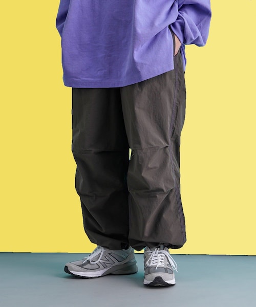CIAOPANIC TYPY（チャオパニックティピー）の「【SOUNDSGOOOOD】ワッシャーナイロン配色ステッチバルーンパンツ（カーゴパンツ・メンズ・ホワイト/パープル/ブラック・ONE）」の2枚目の写真