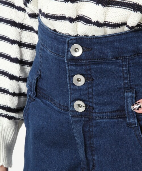 Heather（ヘザー）の「ヘザーＳＳハイウエストショートパンツ（パンツ・レディース・ホワイト/ケミカルブルー/ネイビー・Ｓ/Ｍ）」の7枚目の写真