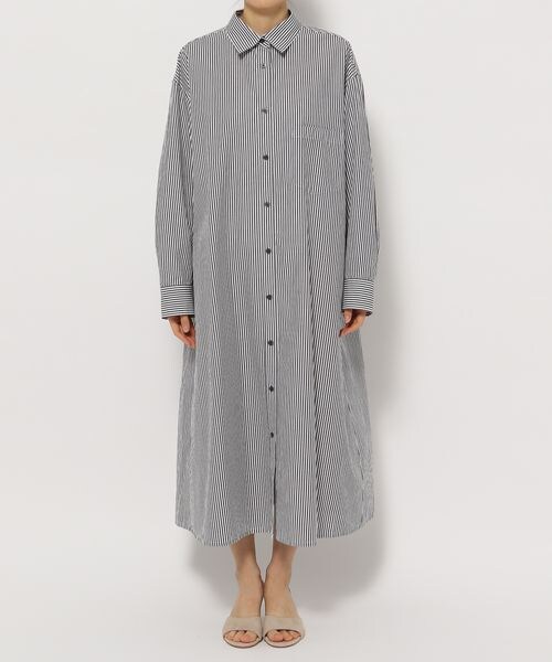 BABYLONE コットンシルクストライプシャツワンピース BABYLONE（バビロン）の「コットンシルクストライプシャツ