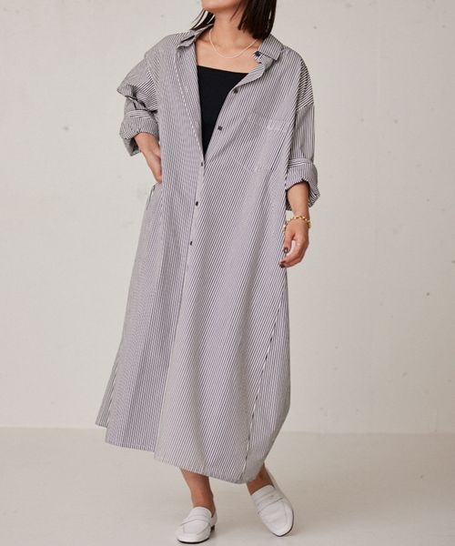 BABYLONE（バビロン）の「コットンシルクストライプシャツ