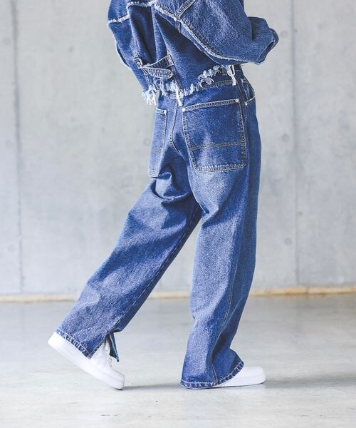 PAGEBOY（ページボーイ）の「トールワークデニム（パンツ・レディース・オフホワイト05/ブラックケミカル08/ブルー85・25inch/26inch）」の10枚目の写真
