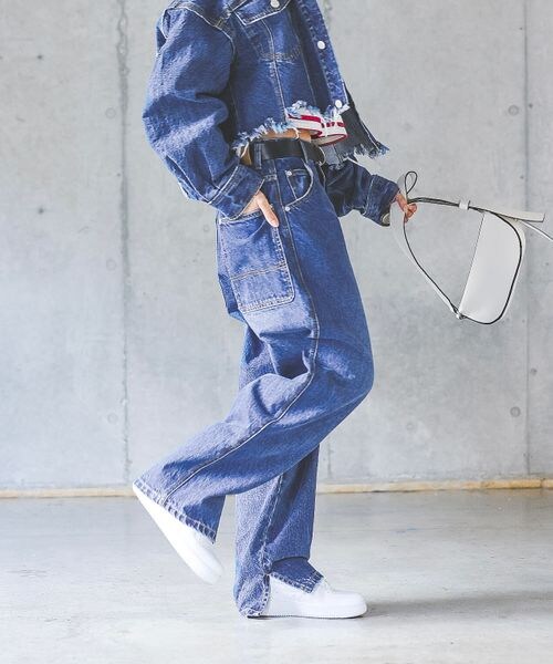 PAGEBOY（ページボーイ）の「トールワークデニム（パンツ・レディース・オフホワイト05/ブラックケミカル08/ブルー85・25inch/26inch）」の12枚目の写真